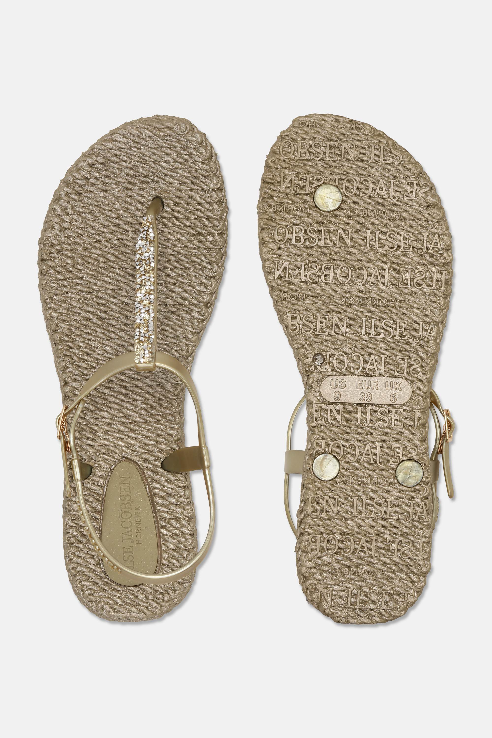 Flip Flops With Rhinestones - Platin